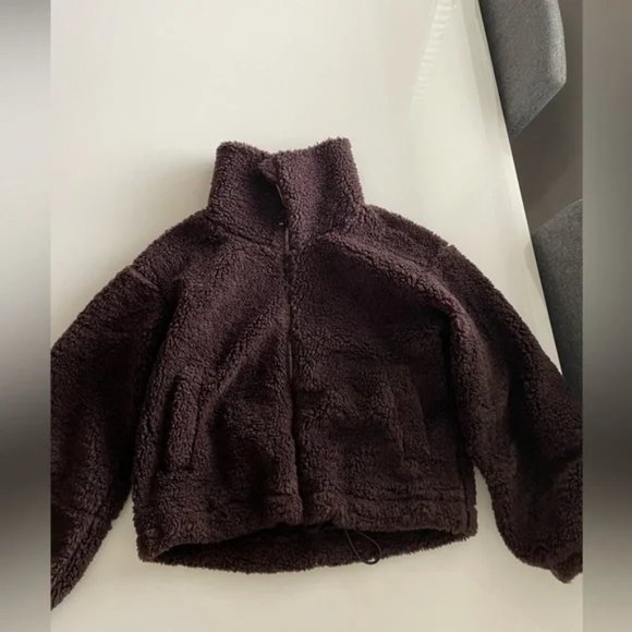 Lululemon Cinchable Fleece Zip-Up Jacket French Press - Picture 2 of 3